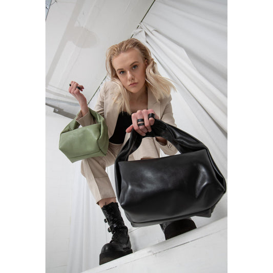 Soft Leather Baguette Handbag Luna