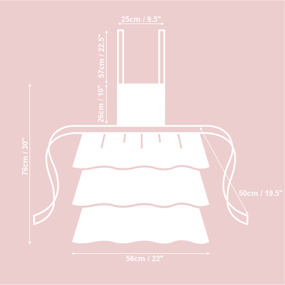 Ladies Apron with Ruffles - Lemon Linen - Kotikauppa