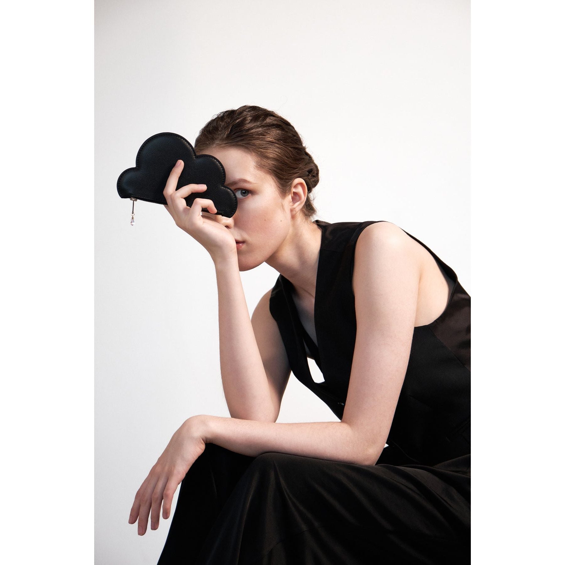 Leather Cloud Purse - Black - Kotikauppa
