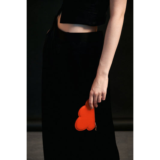 Leather Cloud Purse - Orange - Kotikauppa