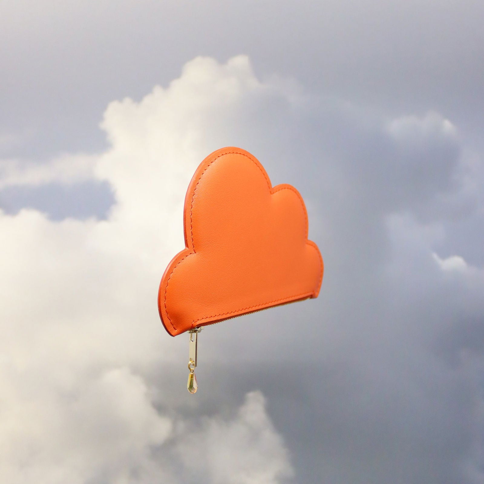 Leather Cloud Purse - Orange - Kotikauppa