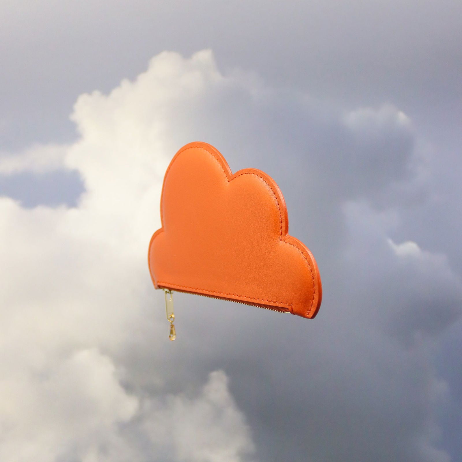 Leather Cloud Purse - Orange - Kotikauppa