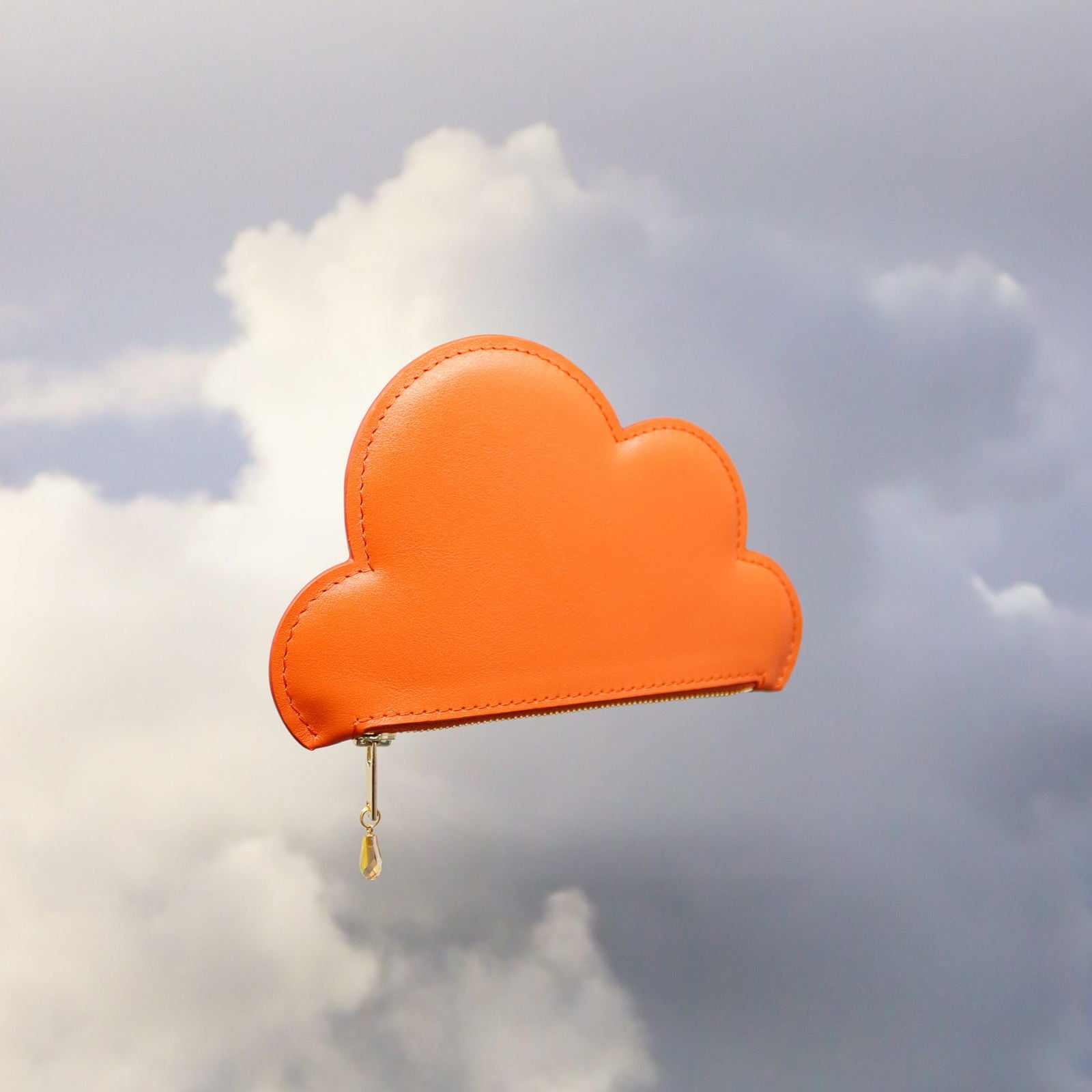 Leather Cloud Purse - Orange - Kotikauppa