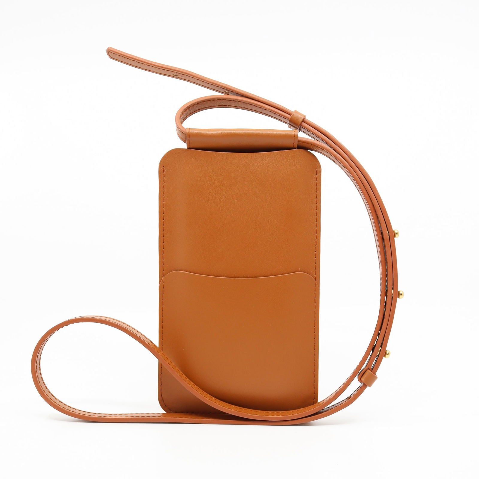 Leather Phone Bag - Tan - Kotikauppa