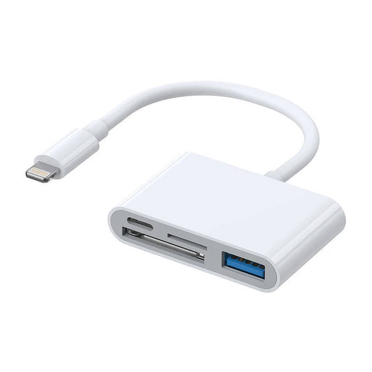 Lightning to USB OTG adapter Joyroom S-H142 SD card reader, microSD (white) - Kotikauppa
