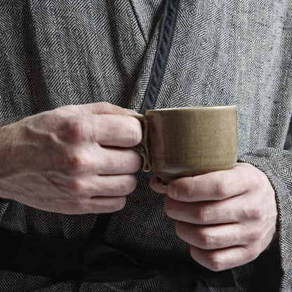 Linen bathrobe - Black Fishbone - Kotikauppa