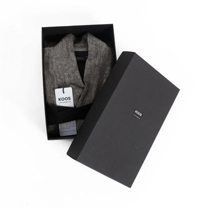 Linen bathrobe - Black Fishbone - Kotikauppa