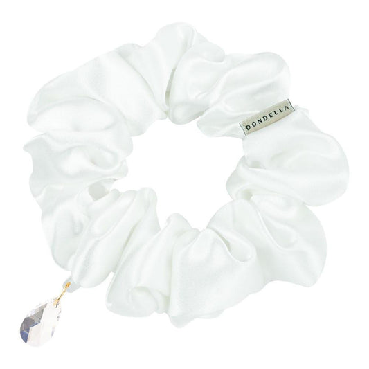 Luxury Silk Scrunchie - White - Kotikauppa