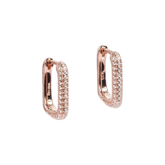 Metropolitan Glow White Earrings - Rose Gold and Silver
