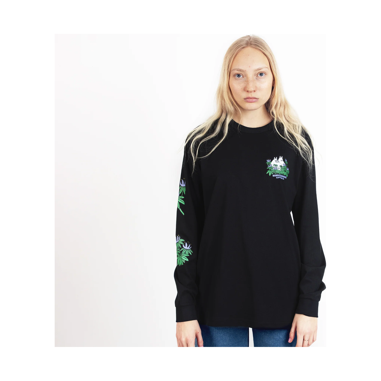 Hide and Seek Longsleeve Shirt With Cuffrib Unisex - Black
