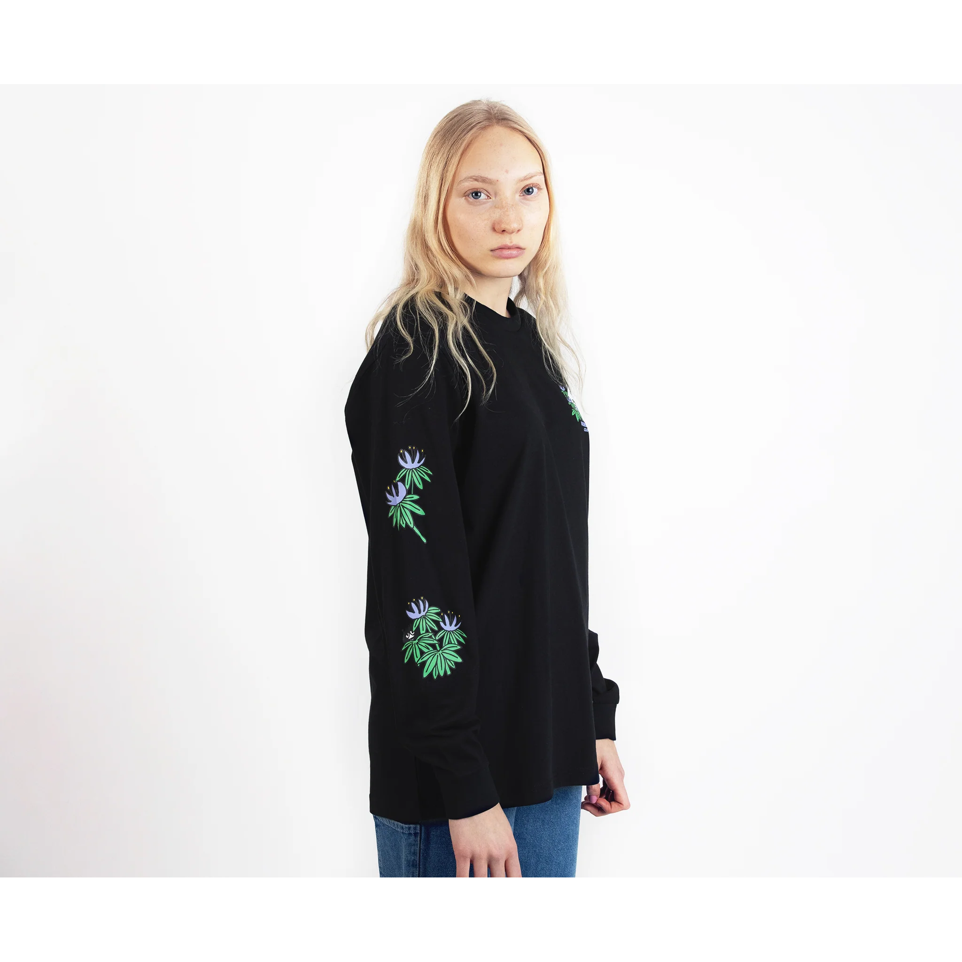 Hide and Seek Longsleeve Shirt With Cuffrib Unisex - Black