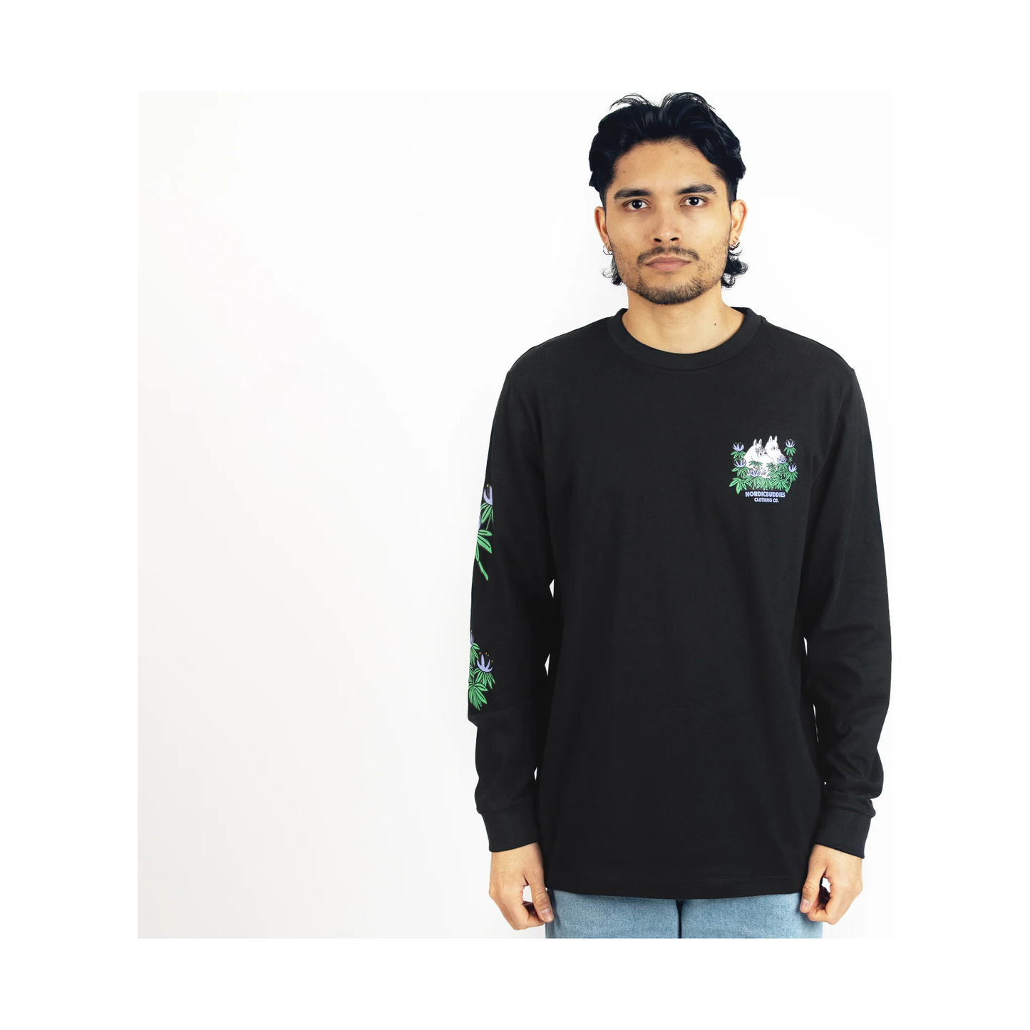 Hide and Seek Longsleeve Shirt With Cuffrib Unisex - Black