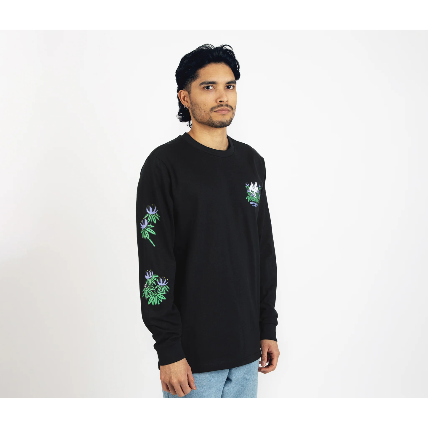Hide and Seek Longsleeve Shirt With Cuffrib Unisex - Black