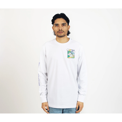 Moomintroll's Adventure Longsleeve Shirt With Cuffrib Unisex - White