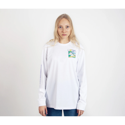Moomintroll's Adventure Longsleeve Shirt With Cuffrib Unisex - White