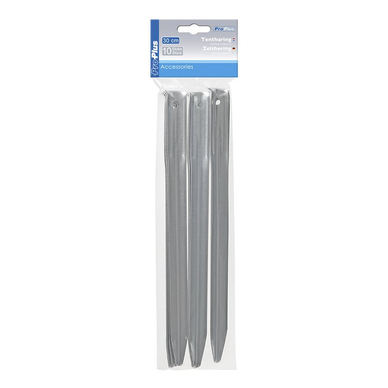 Metallinen puolipyöreä telttakiila 30cm 10 kpl sisään polyeteenipussissa - Kotikauppa