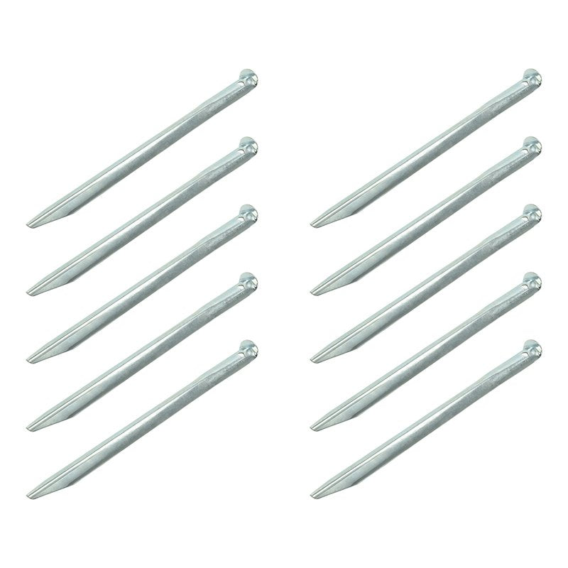 Metallinen puolipyöreä telttakiila 30cm 10 kpl sisään polyeteenipussissa - Kotikauppa