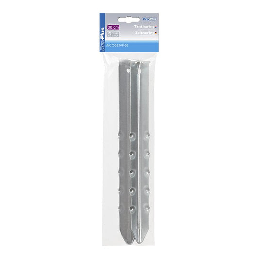 Metallinen pyälletty telttakiila 30cm 2 kpl sisään polyeteenipussissa | 364626S | 8717249102267 | Kotikauppa | ProPlus
