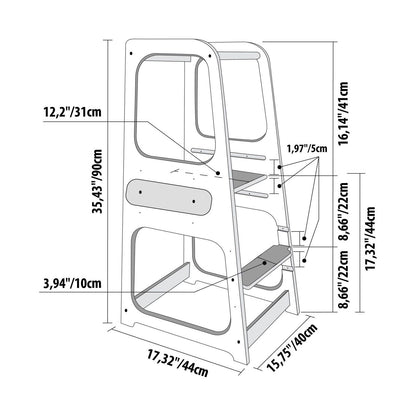 Montessori Helper Tower Step Stool - Kotikauppa