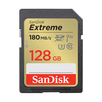 MuistikorttiSANDISK EXTREME SDXC 128 GB 180/90 MB/s UHS-I U3 (SDSDXVA-128G-GNCIN) - Kotikauppa
