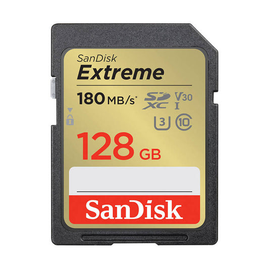 MuistikorttiSANDISK EXTREME SDXC 128 GB 180/90 MB/s UHS-I U3 (SDSDXVA-128G-GNCIN) - Kotikauppa