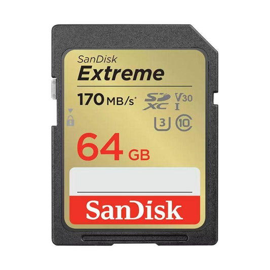 MuistikorttiSANDISK EXTREME SDXC 64GB 170/80 MB/s UHS-I U3 (SDSDXV2-064G-GNCIN) - Kotikauppa