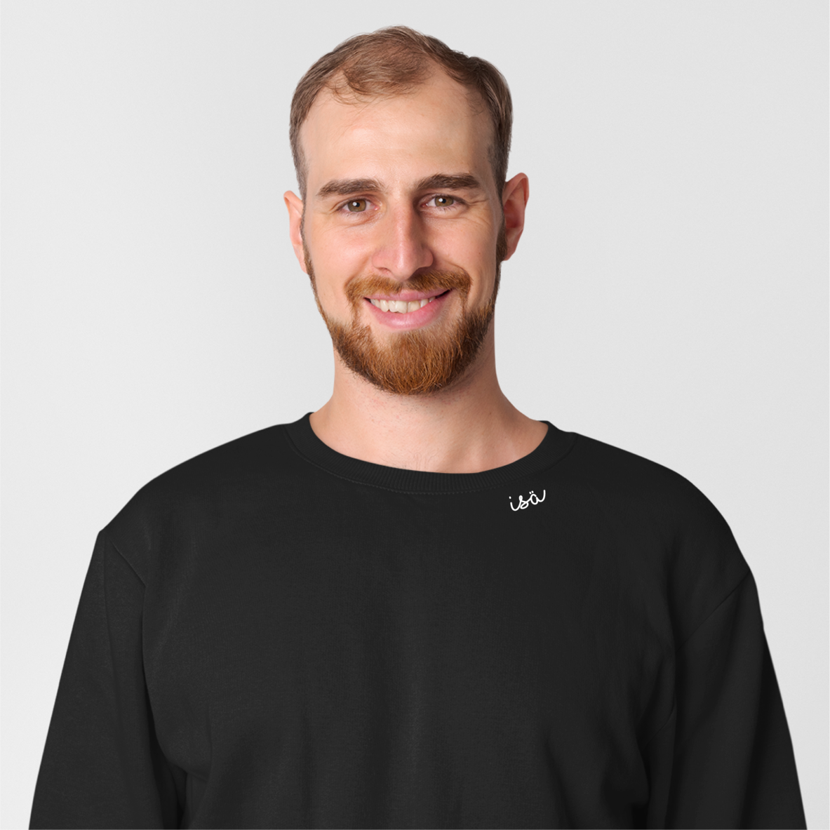 Embroidered Collar Organic Cotton Sweatshirt "Isä" (FIN)