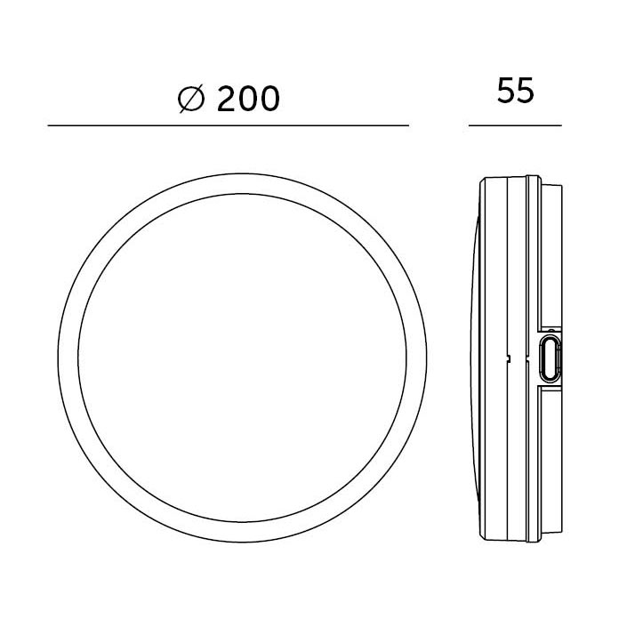 LED-valaisin NAIROS VALKOINEN 12W 3000/4000/6500K Ø200mm 1140lm IP65