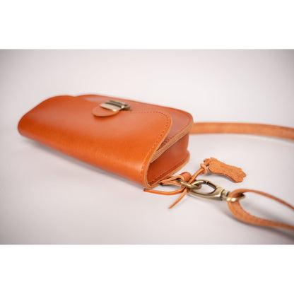 Natural Leather Saddle Bag Mini - Light Brown