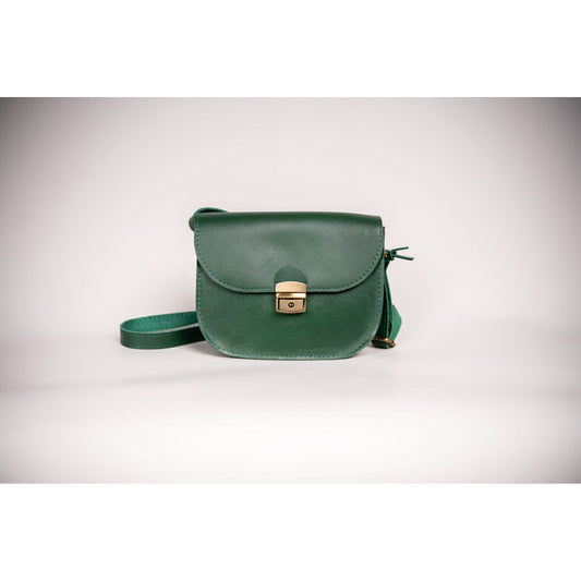 Natural Leather Saddle Bag Medium – Green