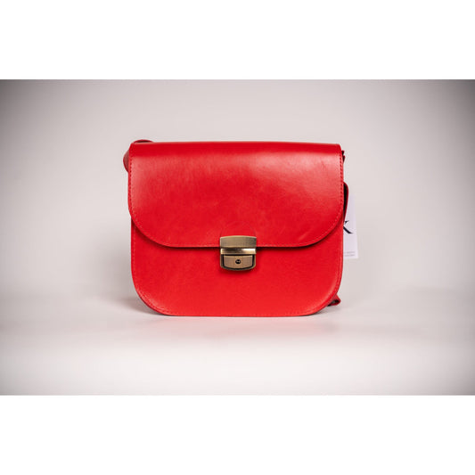 Natural Leather Saddle Bag Large – Red