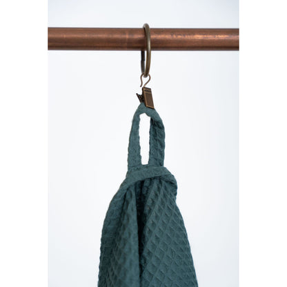 Organic Waffle Cotton Towel - Petrol