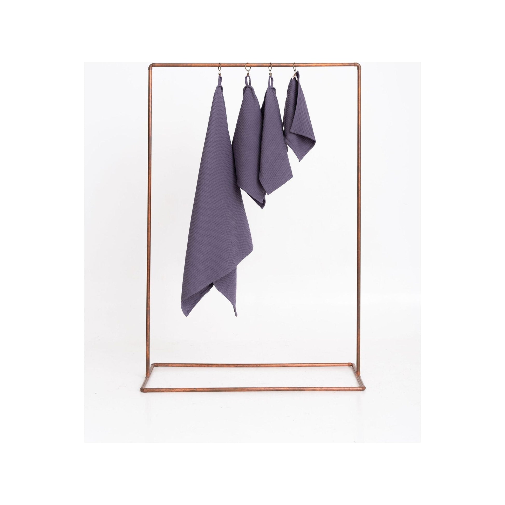 Organic Waffle Cotton Towel - Purple