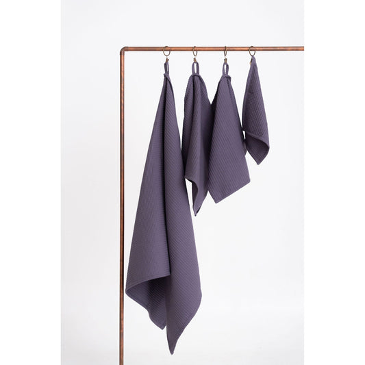 Organic Waffle Cotton Towel - Purple