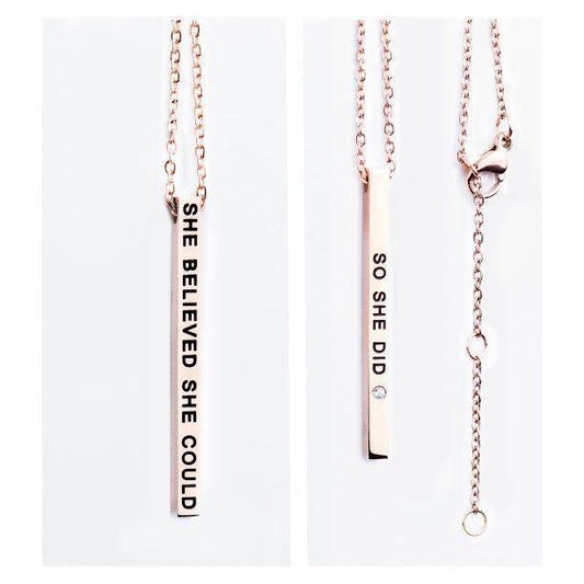 Necklace with Pendant -She Believed She Could / So She Did - Kotikauppa