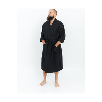 Long Waffle Fabric Robe for Men