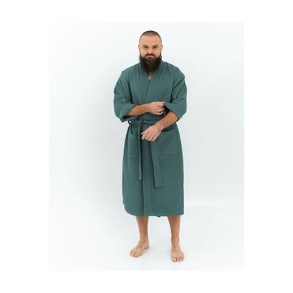 Long Waffle Fabric Robe for Men