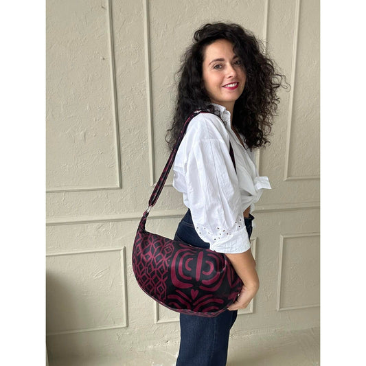 Olkalaukku Garbanota Hobo - Burgundy
