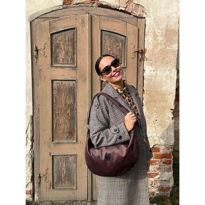 Olkalaukku Garbanota Hobo sydän - Ruskea