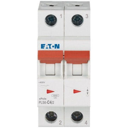 JOHDONSUOJAKATKAISIJA EATON PLS6-C4/2, 6kA 2-NAP C 4A