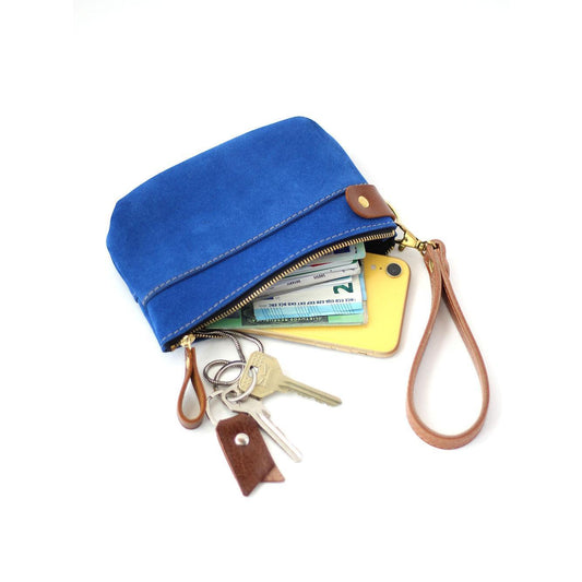 POUCH Lompakko - Sininen mokkanahka
