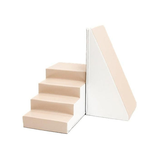 Pehmeä leikkiaskel ja liukumäki - valkoinen ja beige