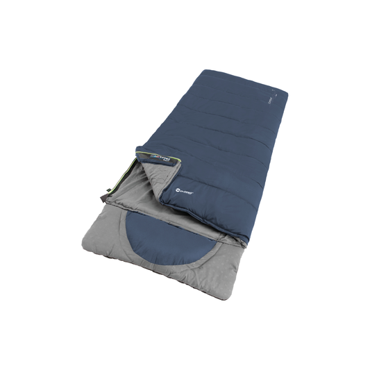 Peittomakuupussi Outwell Contour Lux Deep Blue, käännettävä, 220 cm, vetoketju vasemmalla