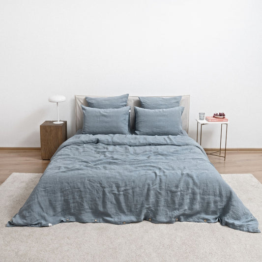 Pellava pussilakanasetti - Blue Fog (Parivuode) - Linen Tales