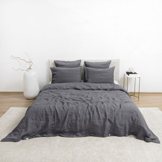 Pellava pussilakanasetti - Dark Grey (Parivuode) - Linen Tales