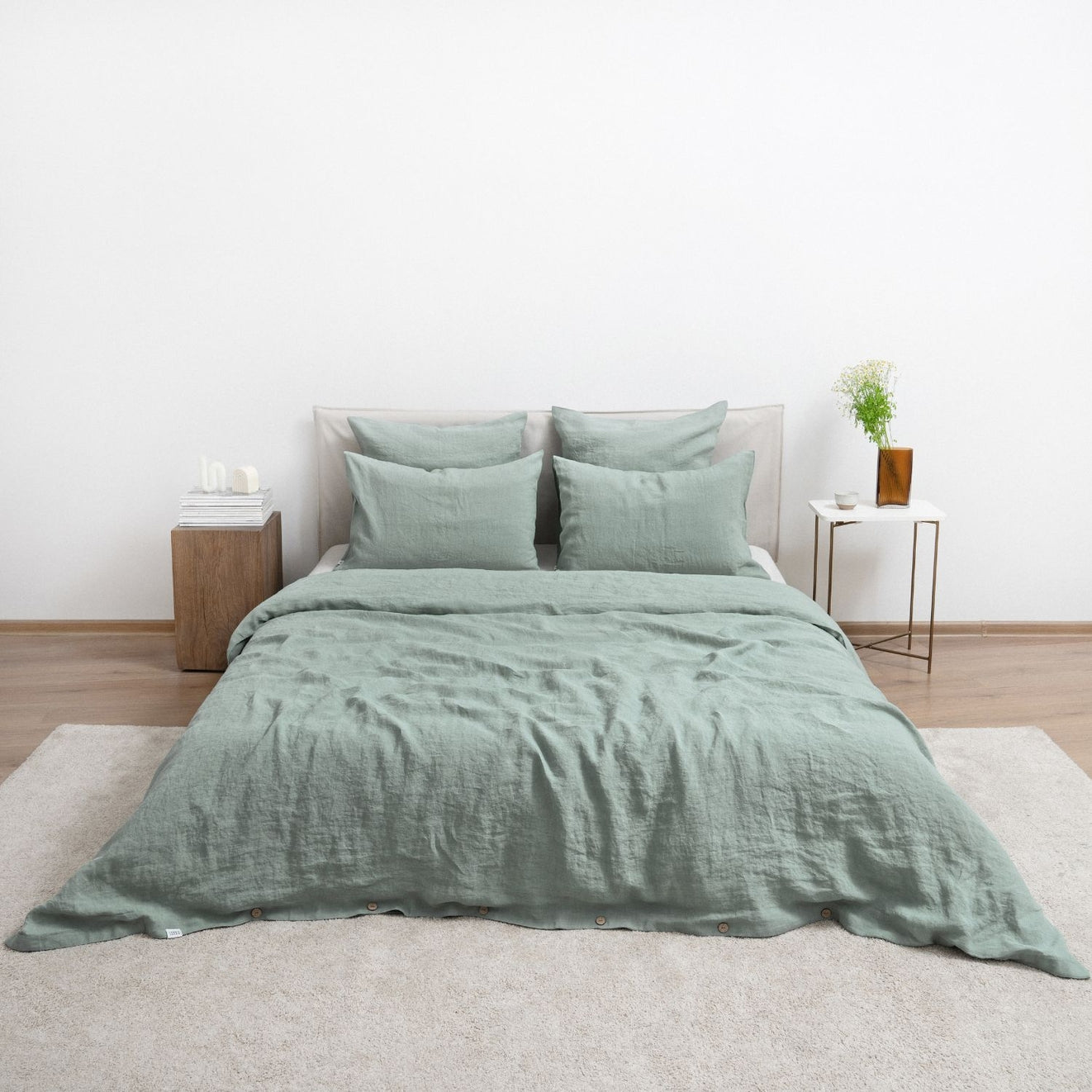 Pellava pussilakanasetti - Green Milieu (Parivuode) - Linen Tales