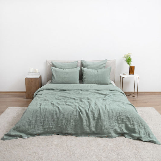 Pellava pussilakanasetti - Green Milieu (Parivuode) - Linen Tales