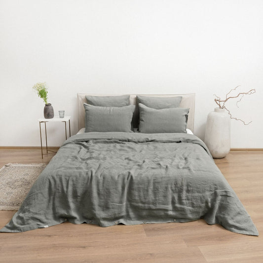 Pellava pussilakanasetti - Khaki (yhden hengen) - Linen Tales
