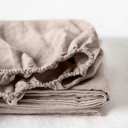Pellavainen muotoonommeltu aluslakana Portobello (Yhden hengen) - Linen Tales