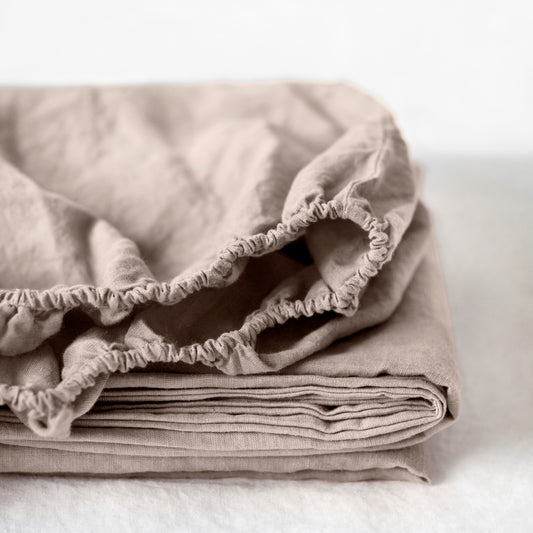 Pellavainen muotoonommeltu aluslakana Portobello (Yhden hengen) - Linen Tales